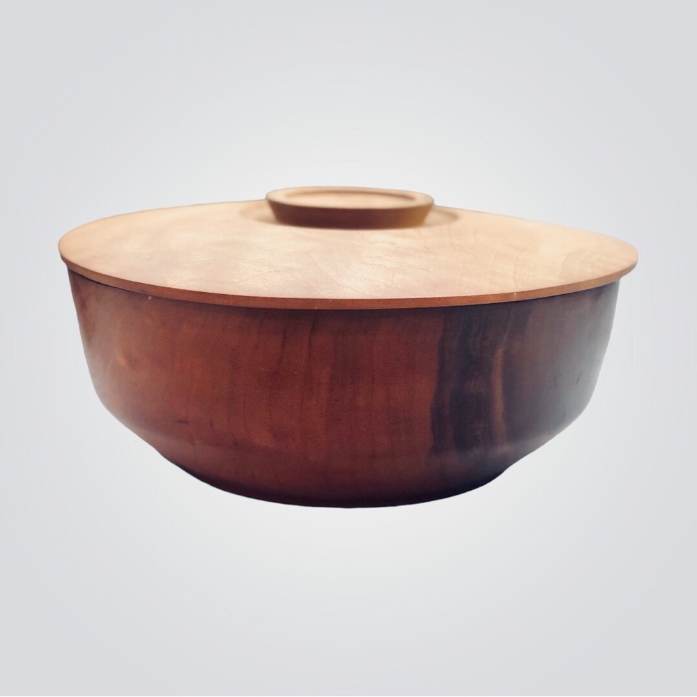 Mid Century Covered Teak Bowl
